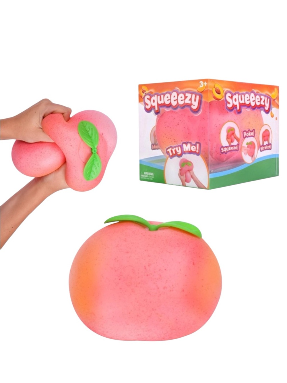 NWT Sunny Days Squeezy Jumbo Peach Squishy Stress Ball Sensory Fidget Toy